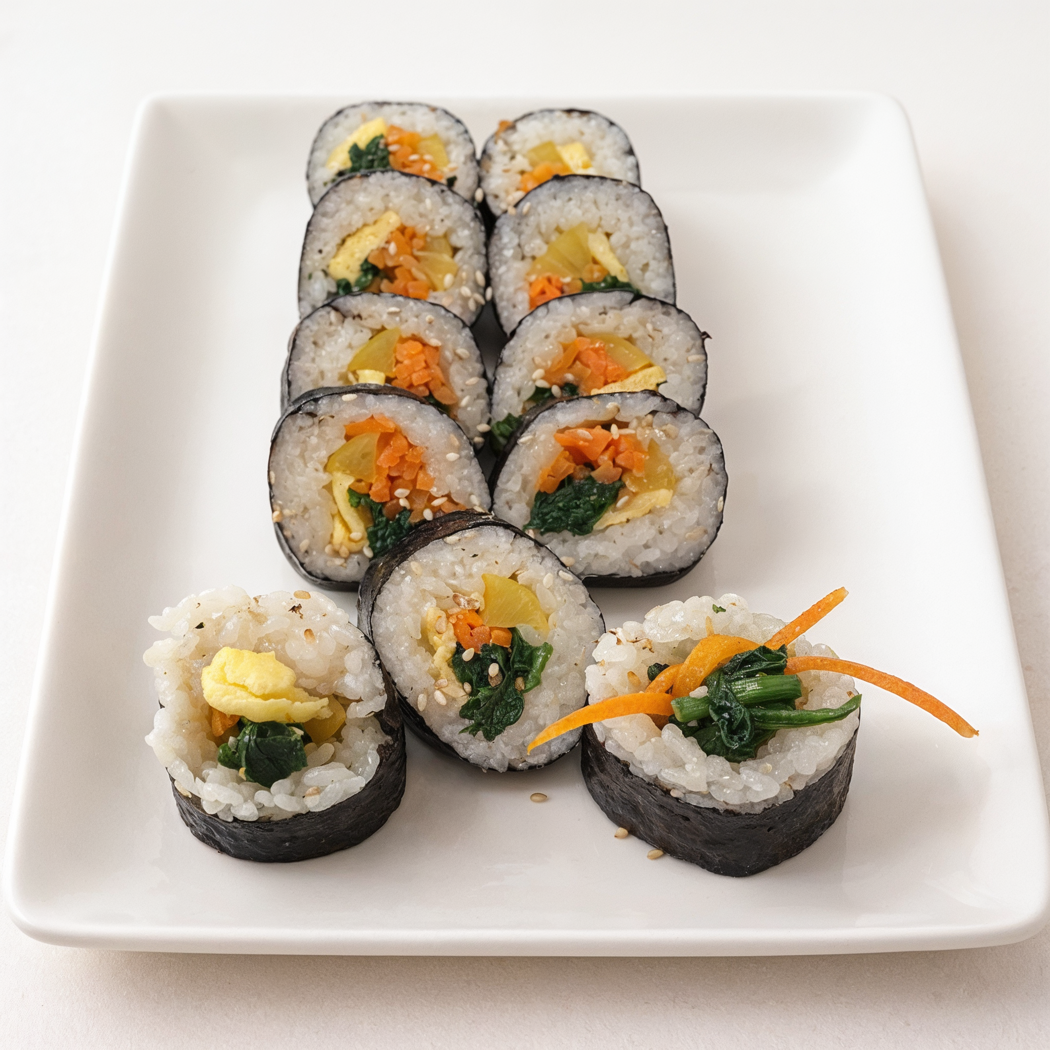 Classic kimap, a Korean roll, prepared the traditional way at Cana Korean Restaurant